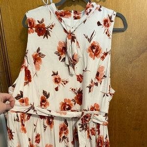 Pink and White Floral Dress